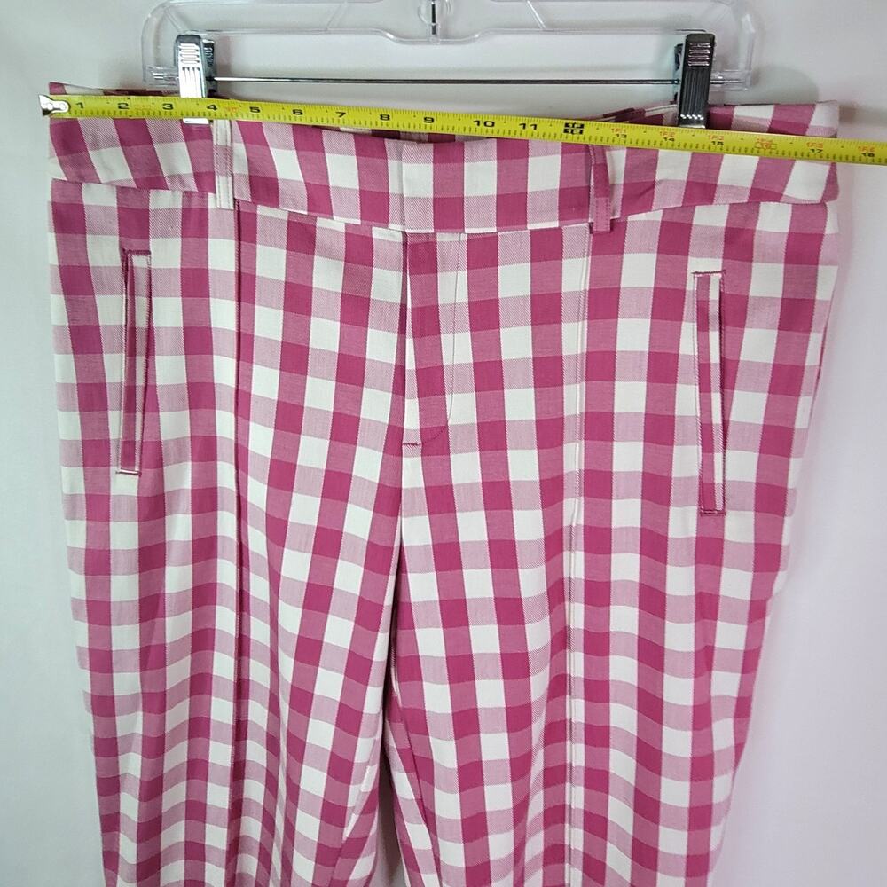 2/$15 Time and Tru Fuchsia Pink White Gingham Check Capri Crop Pants Women's 14 - Picture 10 of 15